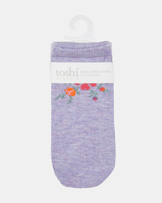Organic Ankle Socks, Jacquard- Louisa