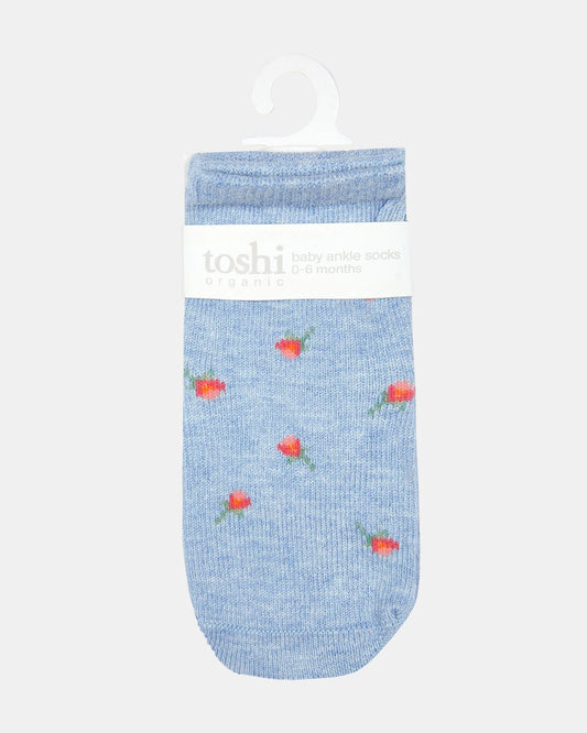 Organic Ankle Socks, Jacquard- Skyla