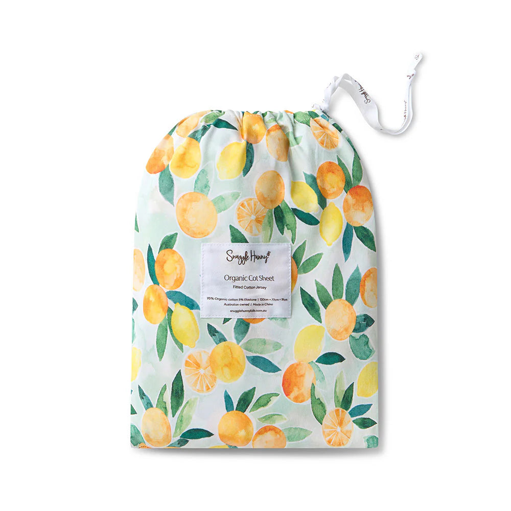 Citrus Squeeze Organic Fitted Cot Sheet
