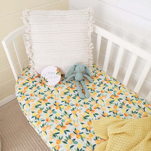 Citrus Squeeze Organic Fitted Cot Sheet