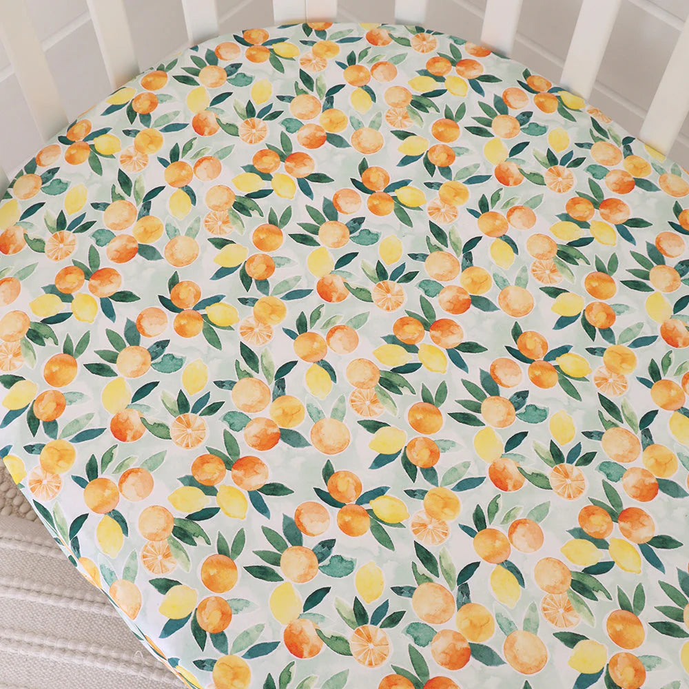 Citrus Squeeze Organic Fitted Cot Sheet
