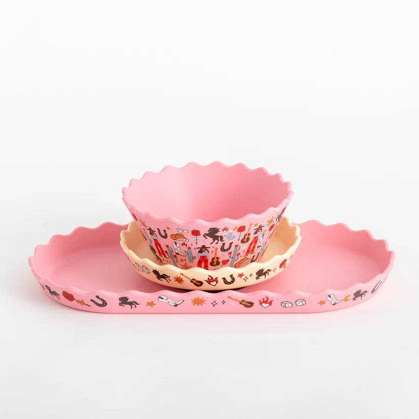Cowgirl Silicone Bowl and Plate Set
