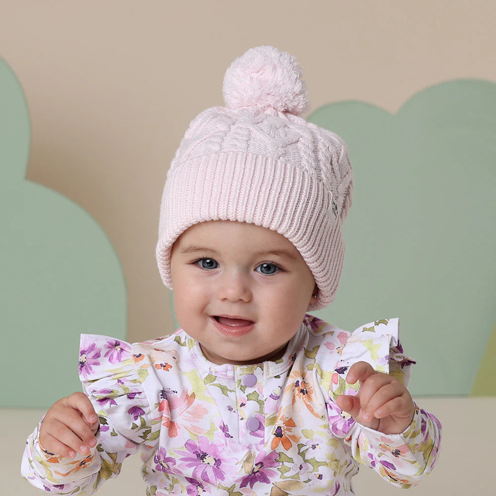 Blush Pink Organic Knit Beanie