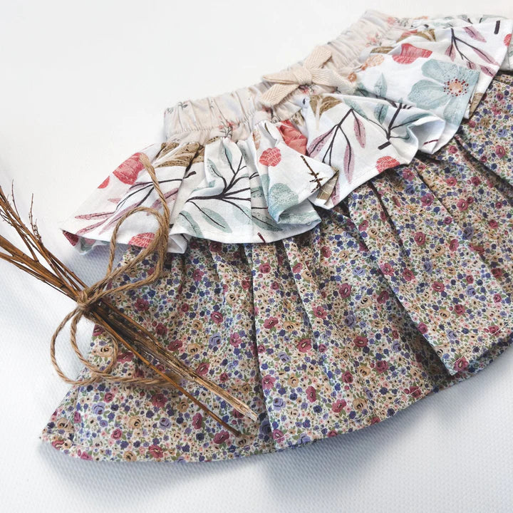Baby Girls Frilly Pilcher Skirt - Fairy floss Sunset
