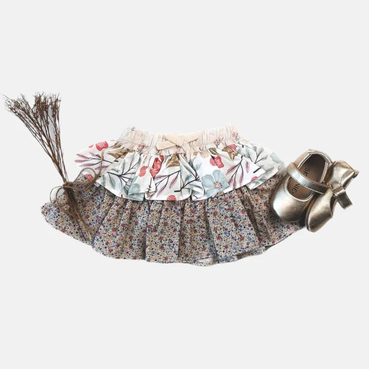 Baby Girls Frilly Pilcher Skirt - Fairy floss Sunset