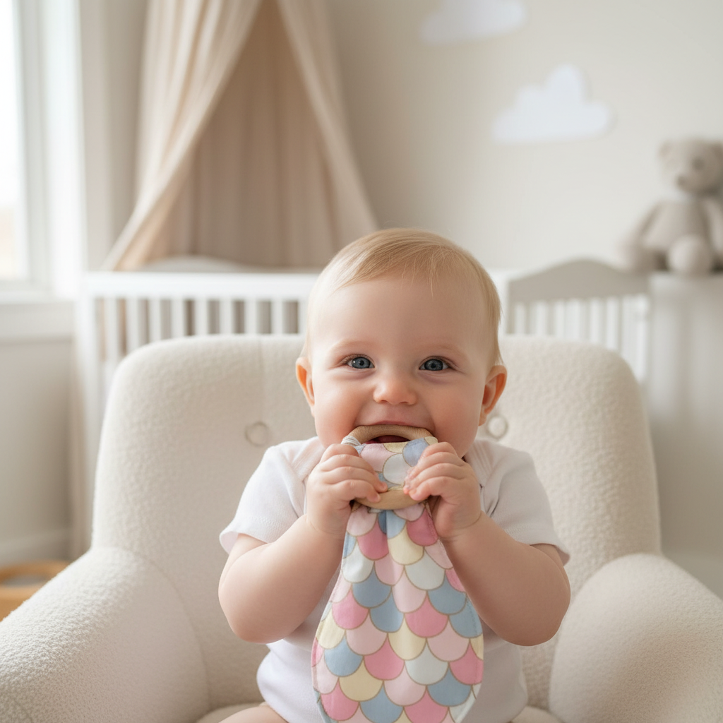 Teether/Dribble Ring- Mermaid