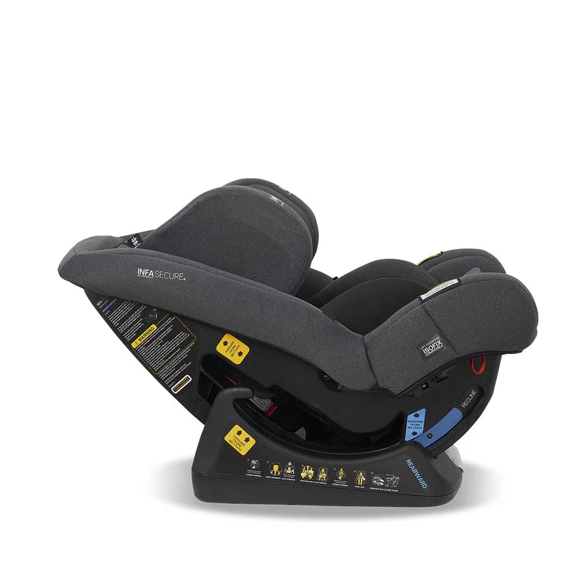 InfaSecure Momentum Go Convertible Car Seat -BLACK FLECK-ISOFix