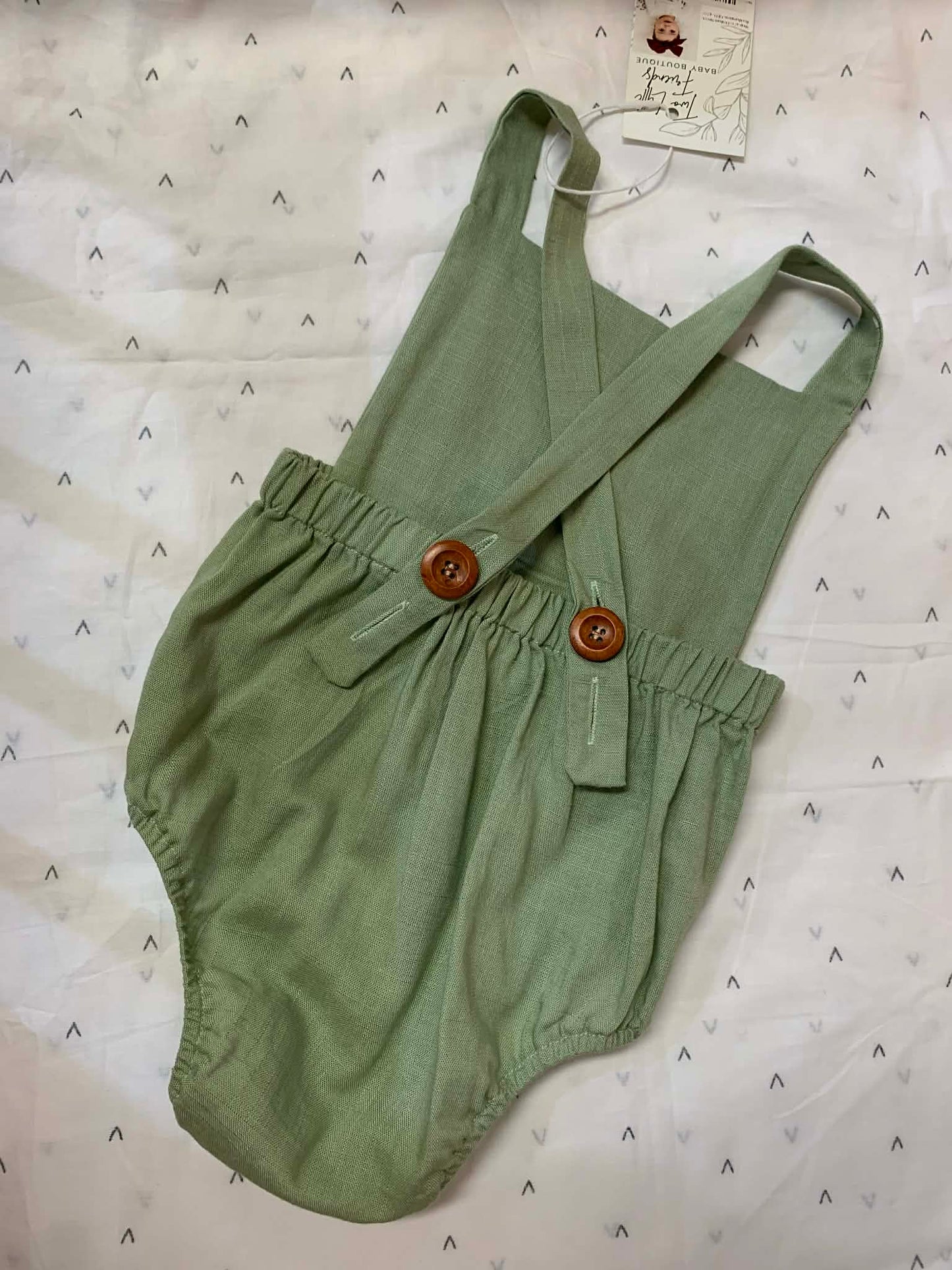 Olive Linen Overalls