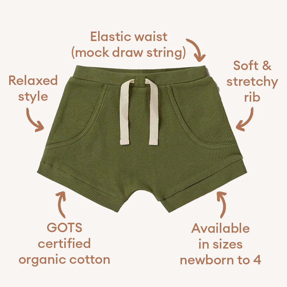Olive Organic Shorts