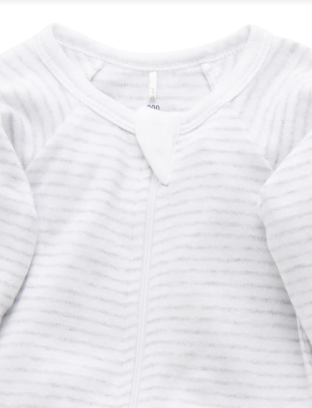 2 PACK ZIP GROWSUIT -Pale Grey Melange