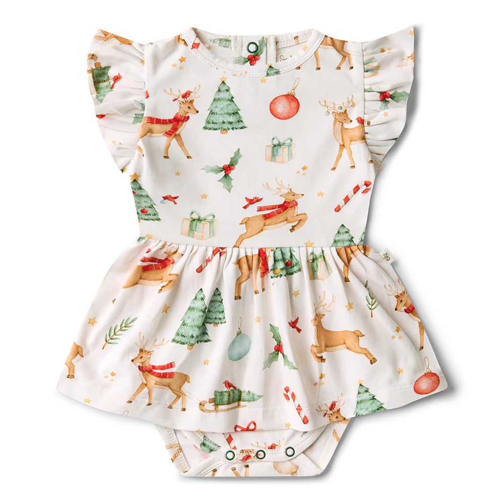 Prancer and Friends Short Sleeve Organic Dress