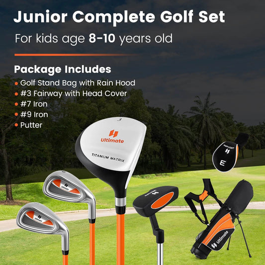 Ultimate Portable Junior Complete Golf Club Set for Kids Age 8-13 Set of 5