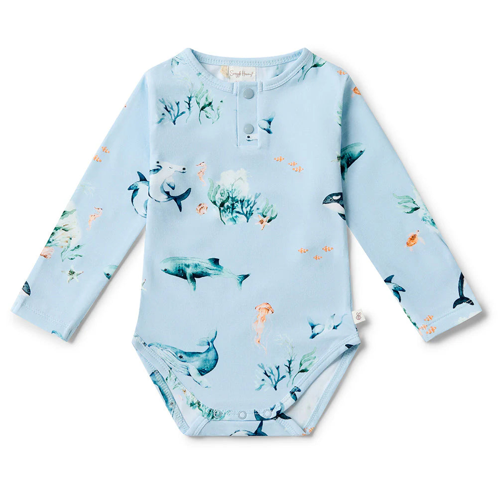 Blue Ocean long Sleeve Bodysuit