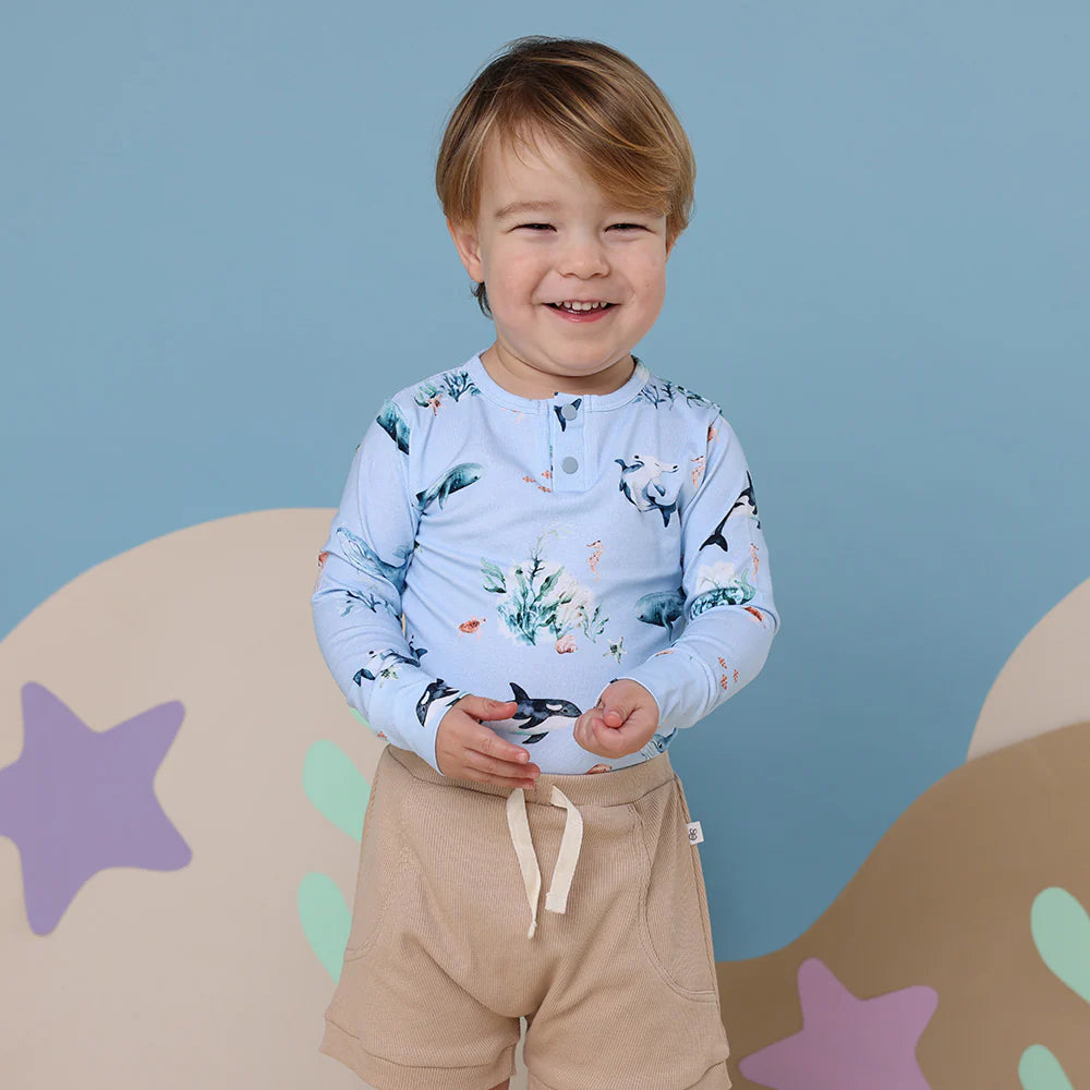 Blue Ocean long Sleeve Bodysuit