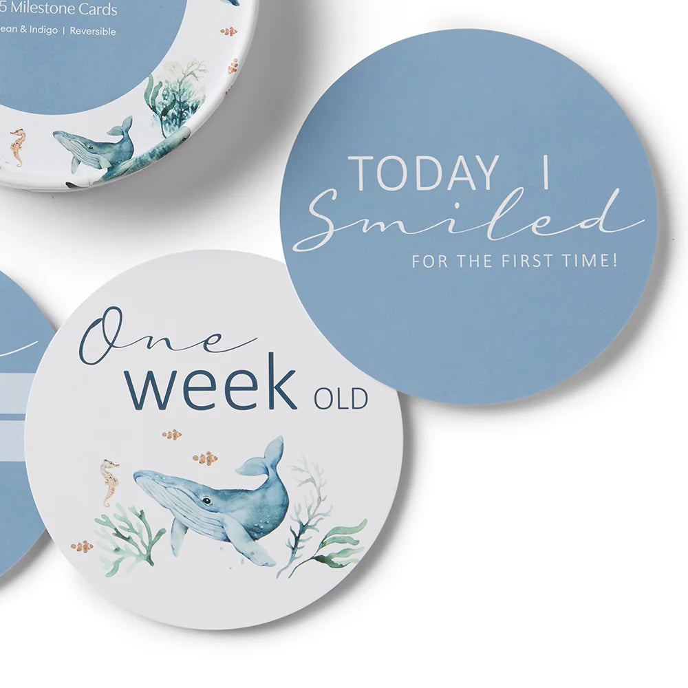 Ocean and Indigo Reversible Milestone Cards
