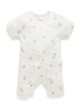 S/S SHORT LEG ZIP GROWSUIT- Vanilla Wattle Bee