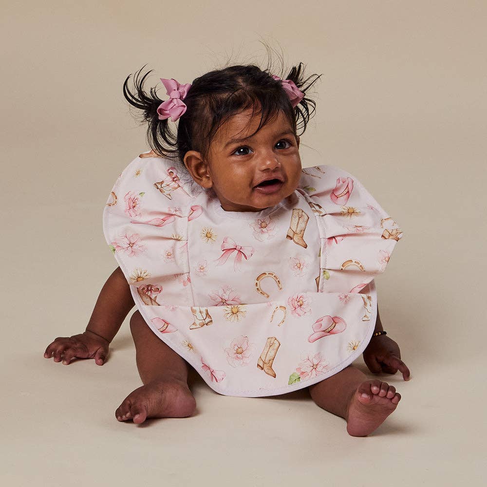 Boots & Bows Frill Snuggle Bib