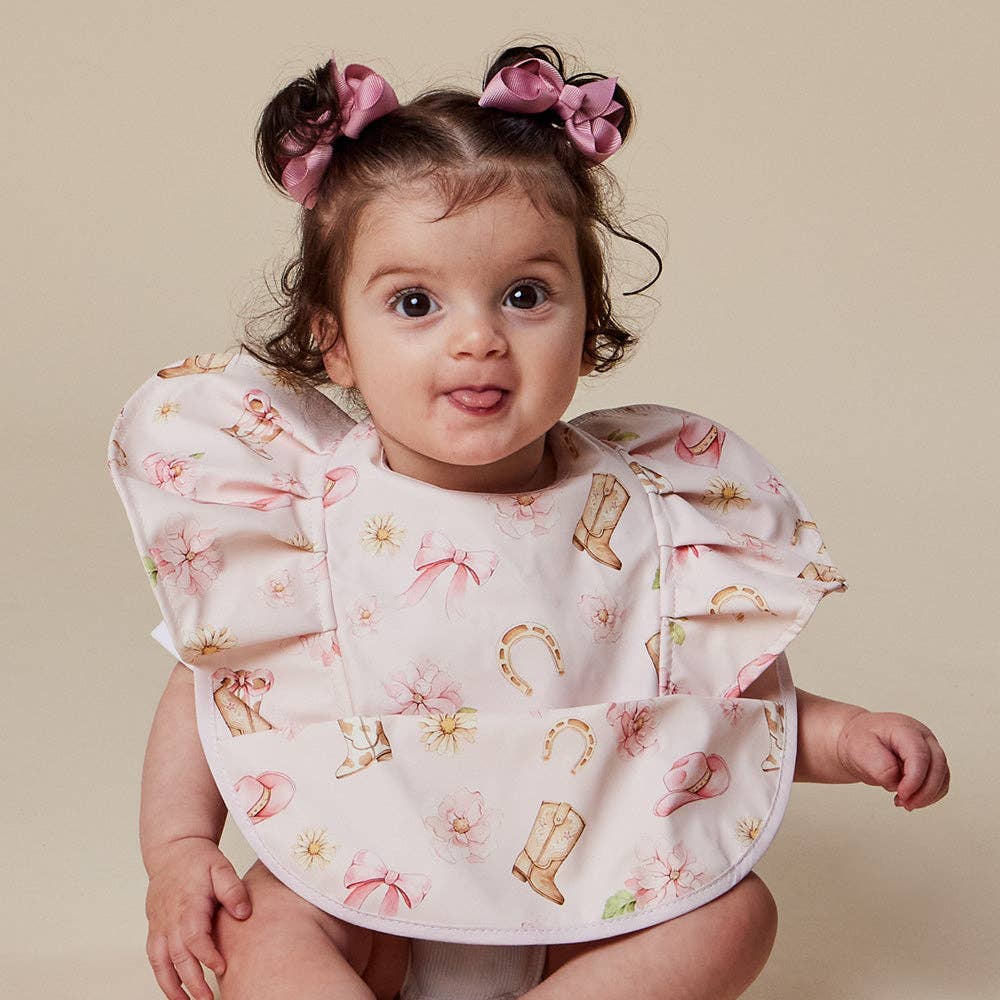 Boots & Bows Frill Snuggle Bib
