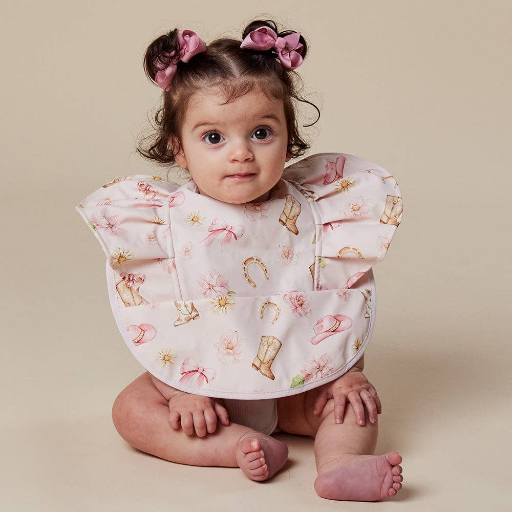 Boots & Bows Frill Snuggle Bib