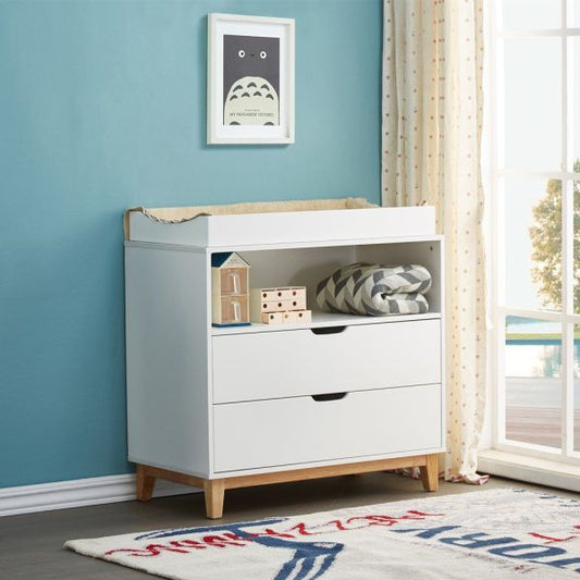 JOY BABY Aurora 2 Drawers Chest of Draw with Change Table - White