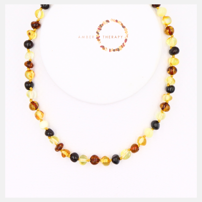33-34cm Multi Amber Necklace