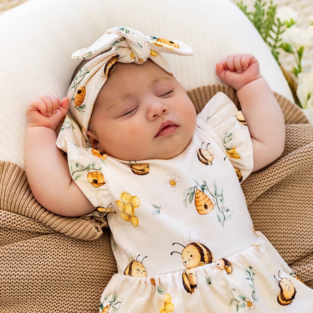 Bumblebees Short Sleeve Organic Dress: 6-12 Months (0)