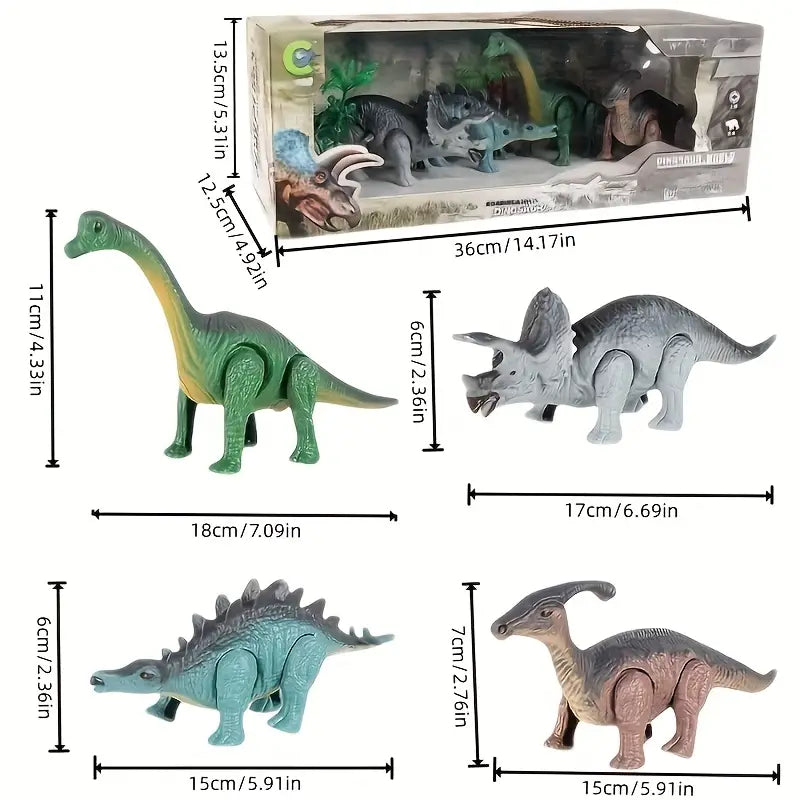 4Pc Dinosaur Action Figure Set