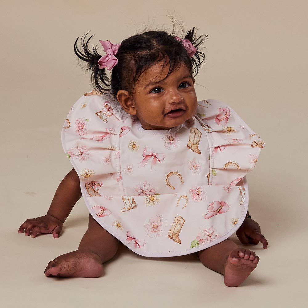 Boots & Bows Frill Snuggle Bib