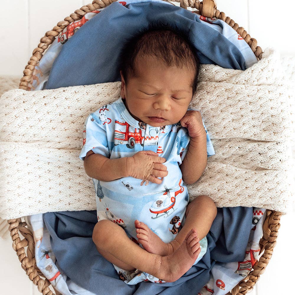 To The Rescue Short Sleeve Organic Bodysuit: 0-3 Months (000)