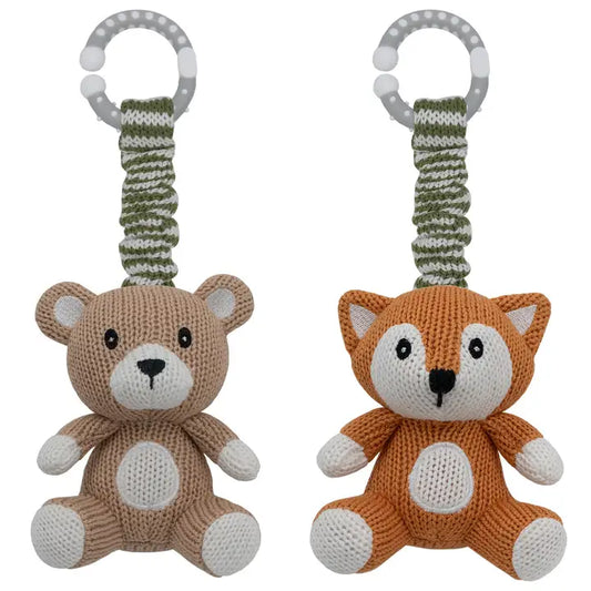 2 Pack Stroller Toys - Bear and Fox