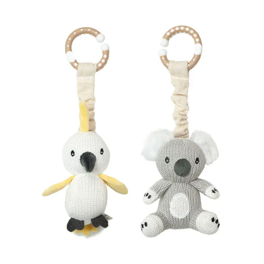 2 Pack Stroller Toys - Koala & Cockatoo