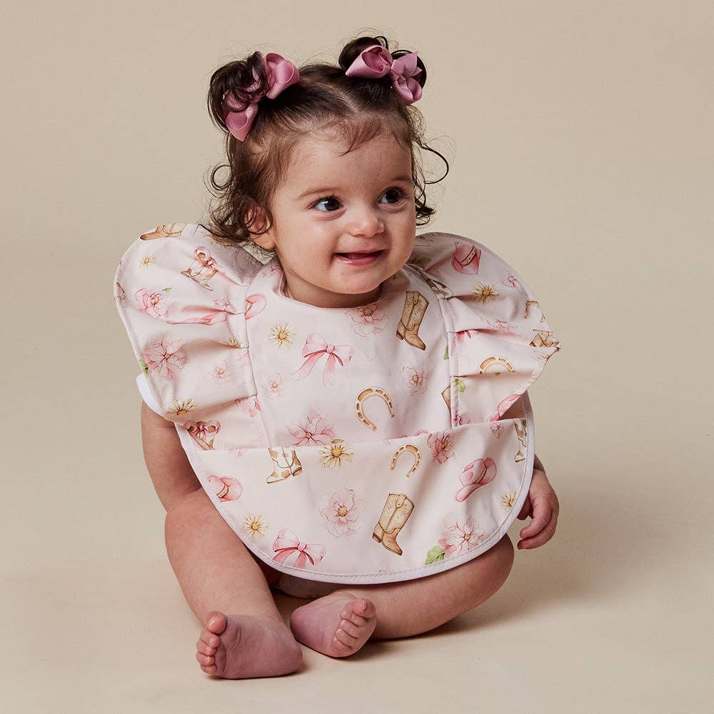 Boots & Bows Frill Snuggle Bib