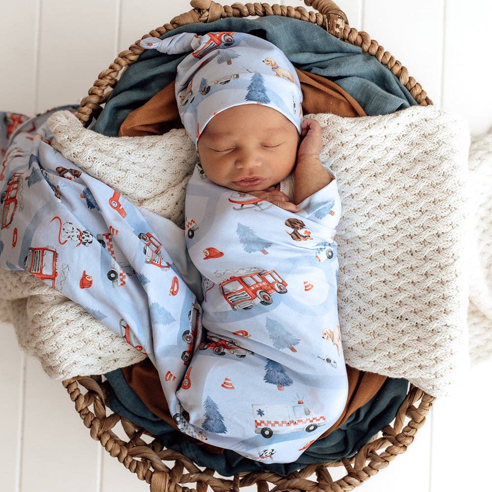 To The Rescue Organic Jersey Wrap & Beanie Set
