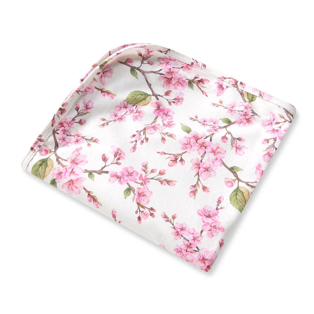 Cherry Blossom Organic Jersey Wrap & Topknot Set