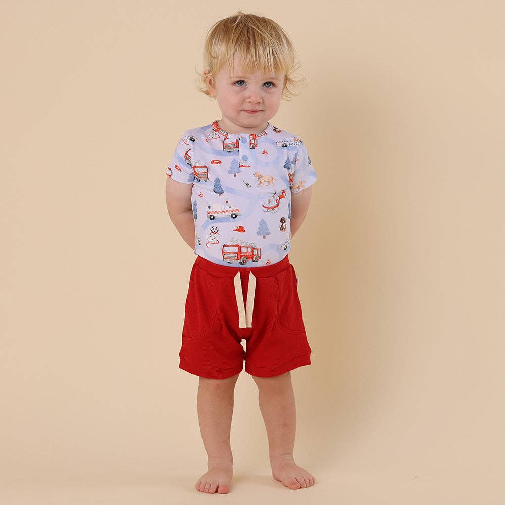 To The Rescue Short Sleeve Organic Bodysuit: 3-6 Months (00)