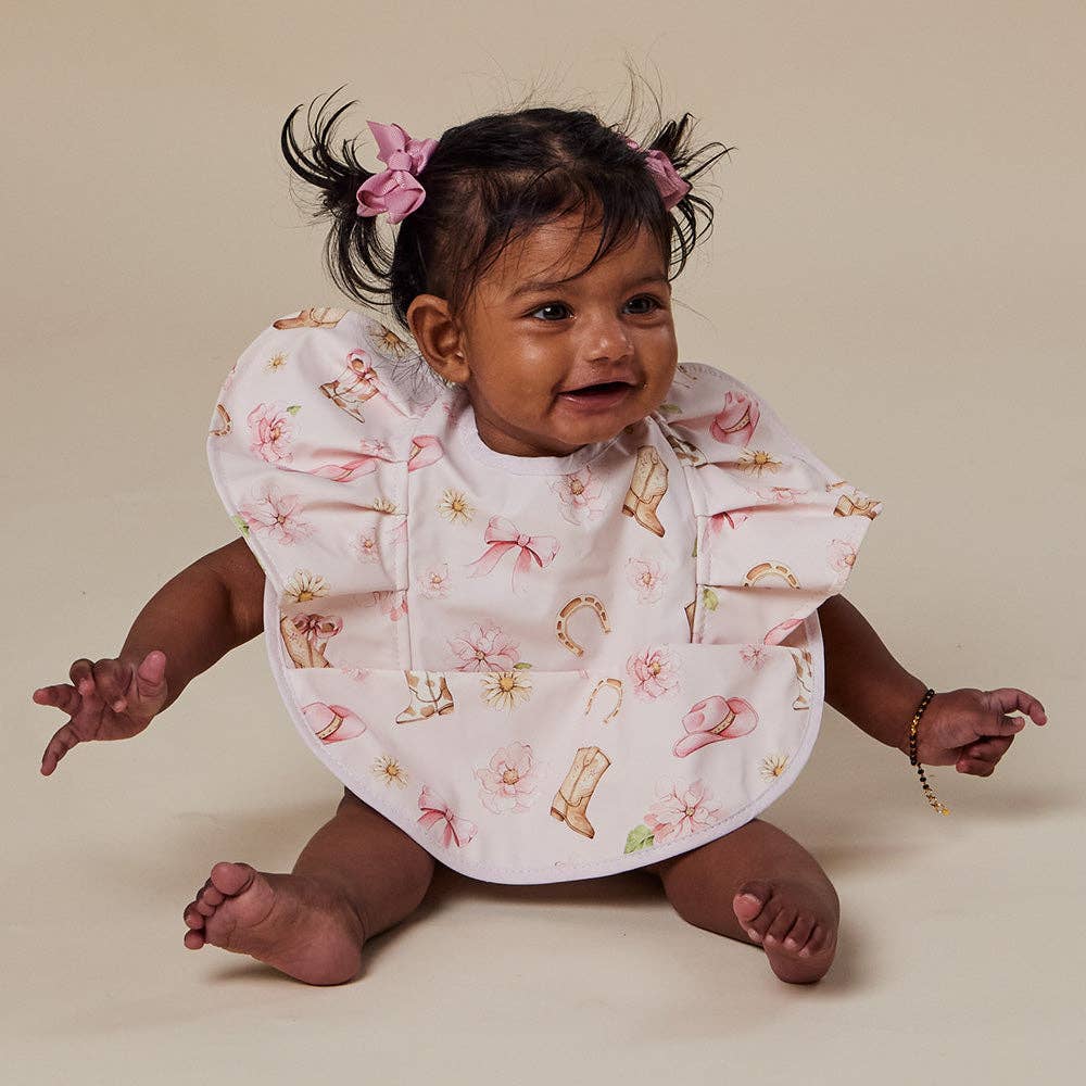 Boots & Bows Frill Snuggle Bib