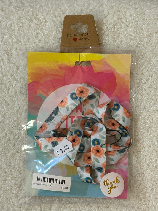 Orange Flower Lanyard