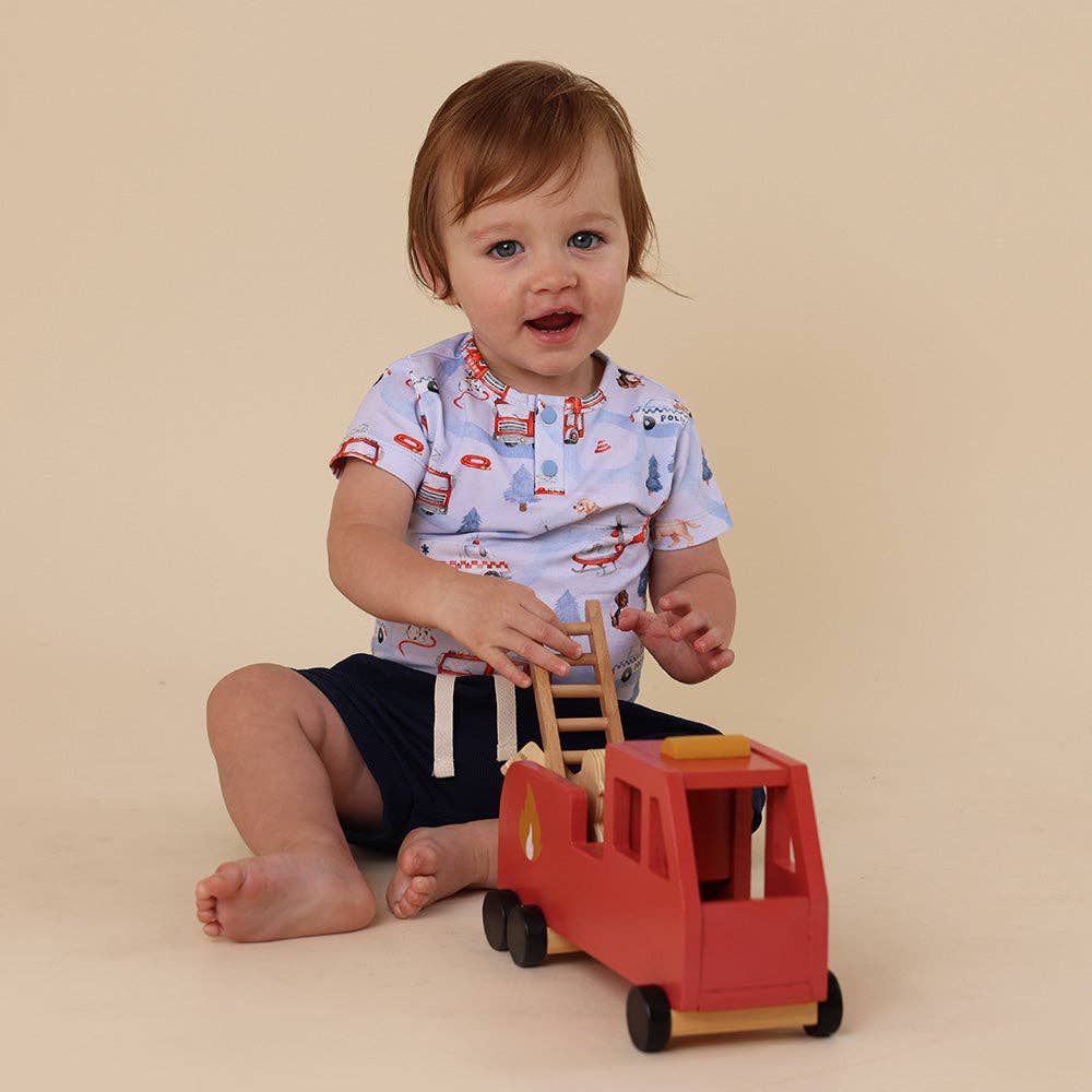 To The Rescue Short Sleeve Organic Bodysuit: 3-6 Months (00)