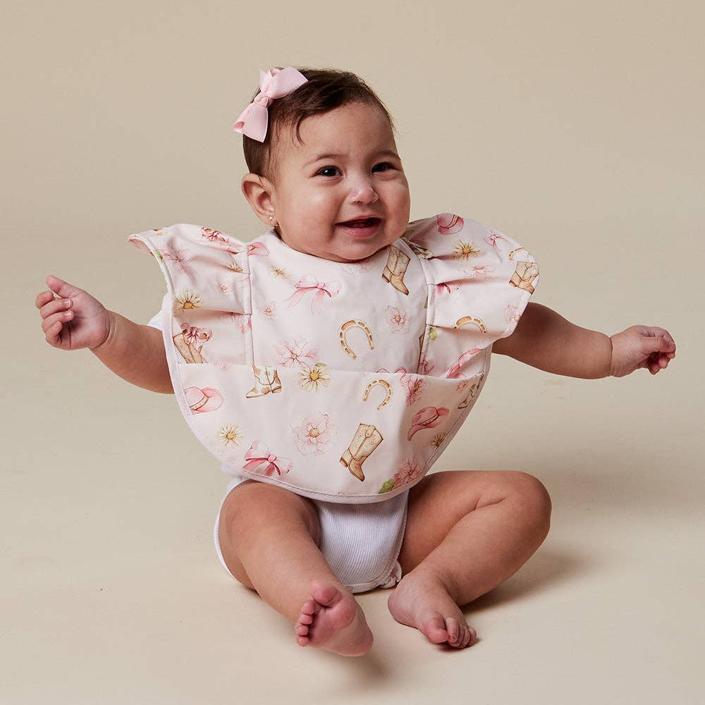 Boots & Bows Frill Snuggle Bib