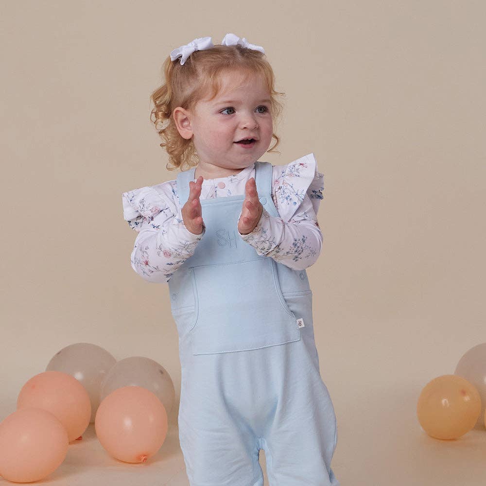 Sweet Swallows Long Sleeve Organic Bodysuit with Frill: 0-3 Months (000)