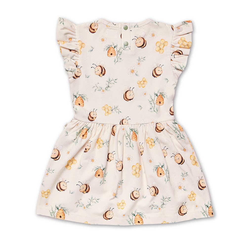 Bumblebees Short Sleeve Organic Dress: 6-12 Months (0)