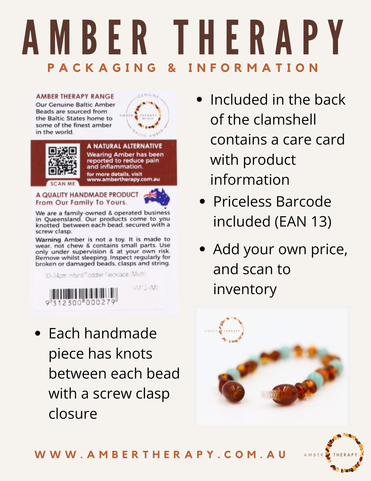 14-15cm Multi Amber Bracelet/Anklet