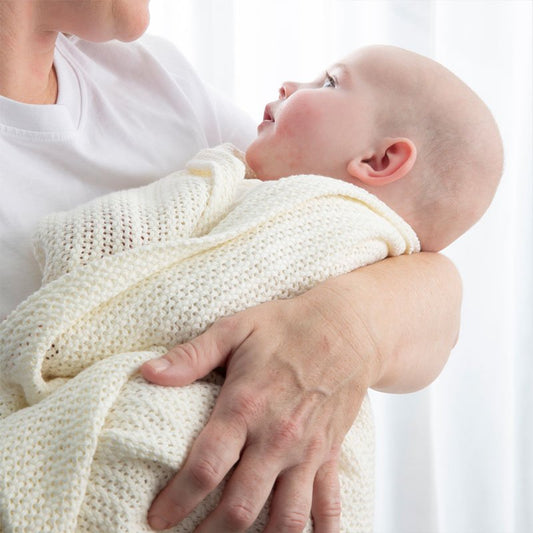 Cotton Cellular Blanket - Natural White