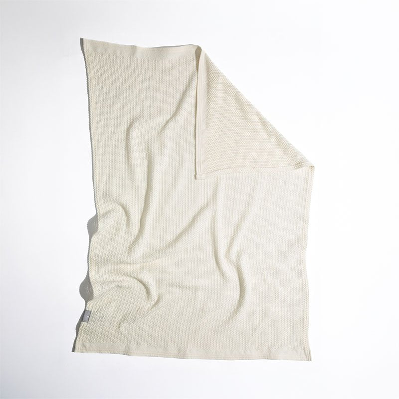 Cotton Cellular Blanket - Natural White