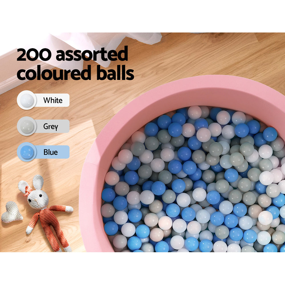 Keezi Kids Ball Pit 90x30cm Ocean Foam Play Pool Barrier Toys Children- Pink