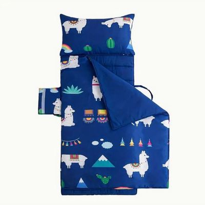 Beeweed Youngsters Nap Mat with Alpaca Pattern, Rollup Design Sleeping Bag for Youngsters - Ideal for Daycare, Preschool, Travel, and Camping