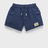LINEN BLEND SHORT- Marine