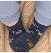 Organic Ankle Socks, Jacquard- Earthmover