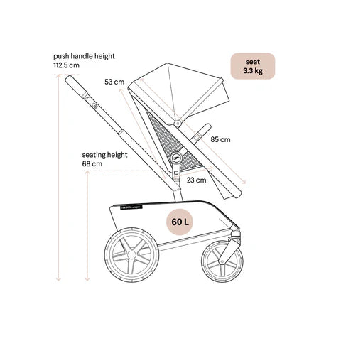 The Jiffle wagon 6 in 1 Stroller- Black