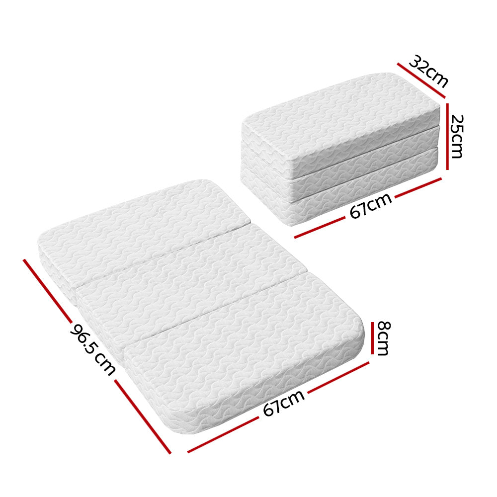 Giselle Foldable Mattress Portacot Foam Mattresses Travel Cot Baby Bamboo Cover
